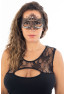 Masque vénitien Ornella rigide noir avec strass