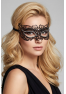 Masque vénitien Alba rigide noir avec strass