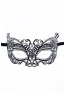 Masque vénitien Alba rigide noir avec strass