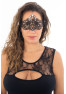 Masque vénitien Gemma rigide noir avec strass
