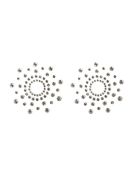 Paire de cache tétons adhésifs strass blanc 