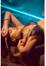 Ensemble lingerie 4 pièces noir effet wetlook – Mapalé