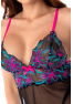 Babydoll noir en maille transparente avec sequins brodés – Mapalé