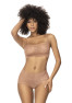 Ensemble 2 pièces en dentelle, top à bretelles et shorty couleur taupe 