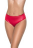 String bande large en wetlook rouge, taille haute, tissu fronçé à l'arrière 
