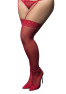 Bas nylon rouges autofixants, grande taille, jarretières dentelle 