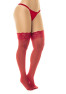 Bas en nylon sexy rouge autofixant 