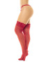 Bas en nylon sexy rouge autofixant 