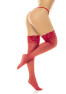 Bas en nylon sexy rouge autofixant 