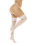Bas en nylon sexy blanc, grande taille, autofixant 