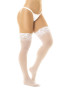 Bas en nylon sexy blanc autofixant 