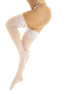 Bas en nylon sexy blanc autofixant 