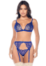 Ensemble sexy 3 pièces avec broderie brillante 