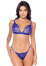 Ensemble sexy 3 pièces avec broderie brillante 
