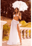 Ensemble 3 pièces blanc soutien gorge, masque et string 