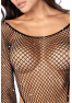 Body string en résille noir à manches longues avec strass - Mapalé