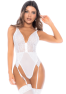 Body blanc avec jarretelles intégrées 