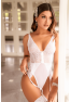 Body blanc avec jarretelles intégrées 