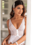 Body blanc avec jarretelles intégrées 