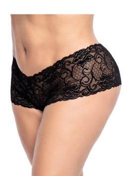 Shorty grande taille noire en dentelle 
