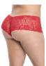 Shorty en dentelle rouge grande taille 