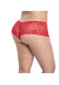 Shorty en dentelle rouge grande taille 