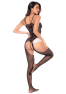 Bodystocking noir en résille style soubrette - Mapalé