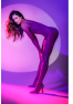 Bodystocking en résille à motif floral, couleur orchidée - Mapalé