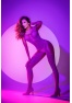 Bodystocking en résille à motif floral, couleur orchidée - Mapalé
