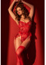 Body en maille brodée rouge 