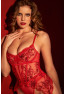 Body en maille brodée rouge 