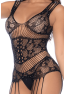 Combinaison noire en résille avec strass 
