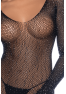 Combinaison noire en résille ornée de strass 