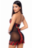 Babydoll sexy à armatures Mapalé broderie roses et string 