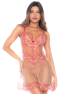 Nuisette en résille brodée avec string 