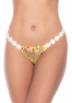 Nuisette transparente brodée jaune et string 