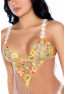 Nuisette transparente brodée jaune et string 
