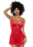 Nuisette rouge et string assorti 