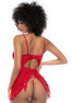 Nuisette rouge et string assorti 
