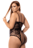Body grande taille résille noire 