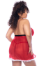 Costume sexy Mère Noël grande taille avec babydoll et string 
