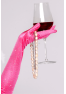 Une paire de gants satinés roses avec strass - Mapalé