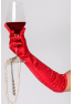 Une paire de gants satinés rouges avec strass - Mapalé