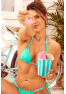 Bikini Turquoise Vinyle avec Chaînettes 