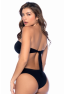 Bikini Bandeau Noir avec Anneau Central 
