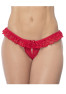 Culotte ouverte rouge avec froufrou en dentelle 