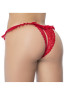 Culotte ouverte rouge avec froufrou en dentelle 