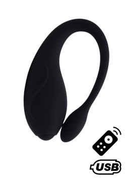 TANDEM Noir, stimulateur pour couple USB avec télécommande en silicone médical 