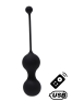 MINA Noir, Boules de Geisha en silicone médical USB avec télécommande 