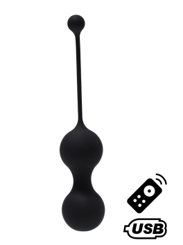 MINA Noir, Boules de Geisha en silicone médical USB avec télécommande 